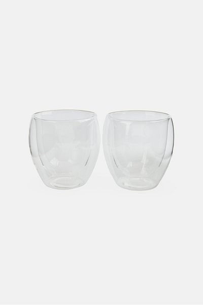 NANETTE LEPORE 2 Pieces Bororsilicate Glass Cup 250 ml, Transparent