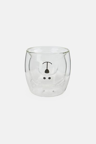 Bebe Borosilicate Glass Panda Cup 180 ml, Transparent