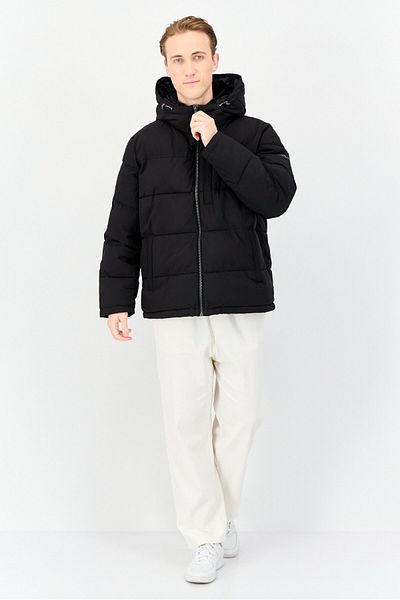 London Fog Men Quilted Hooded Puffer Jacket, Black