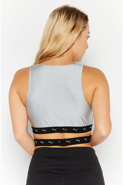Puma Women Non Padded Sports Bra, Silver/Black