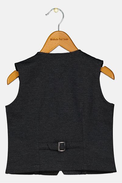 Tommy Hilfiger Toddlers Boy Embroidered Logo Semi-Formal Waistcoat, Charcoal
