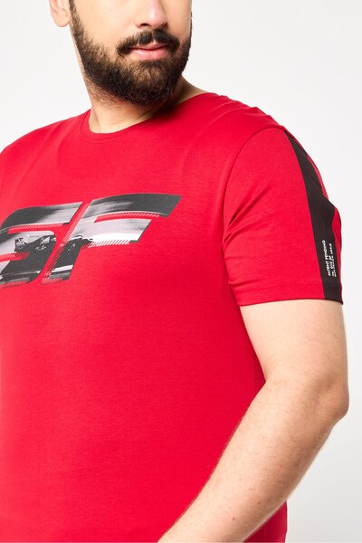 Scuderia Ferrari Men Slim Fit Short Sleeve Outdoor T-Shirt, Red