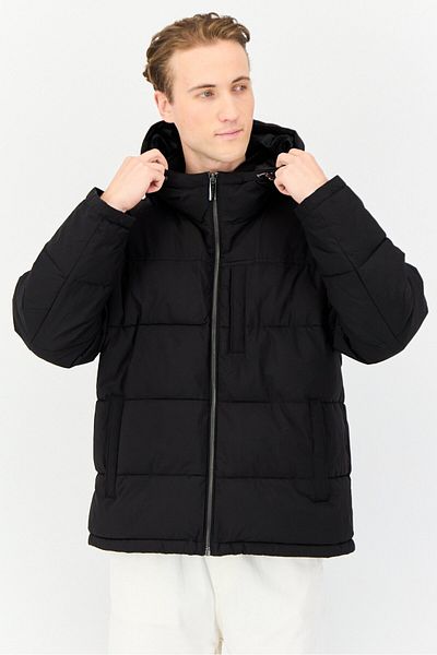 London Fog Men Quilted Hooded Puffer Jacket, Black