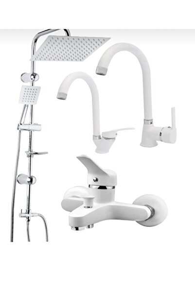 BDL ARMATÜR KCA BEYAZ KROM ROBOT DUŞ SETİ LAVABO BANYO MUTFAK BATARYASI MUSLU...