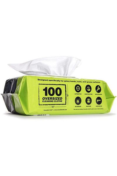 Generic مناديل تنظيف كبيرة الحجم من كروكودايل، 100 قطعة، لون أبيض