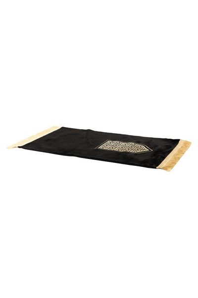 Generic MADA Carpet Woven Elegant Silky Touch Rectangular Prayer Mat Black and Yellow 70 x 110cm