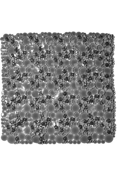 Generic EVIDECO PVC Non-Slip Square Shaped Shower Mat with Bubbles Grey 50 x 50cm 7216180