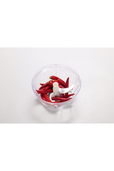 Generic مفرمة خضراوات يدوية متينة من بارفيت، لون أبيض وشفاف، سعة 900 مل، A398-C