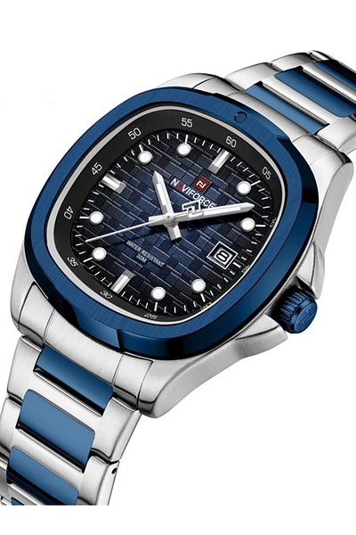 Naviforce Men's Analog Quartz Watch With Date | Leather Strap | Model: Nf-9240