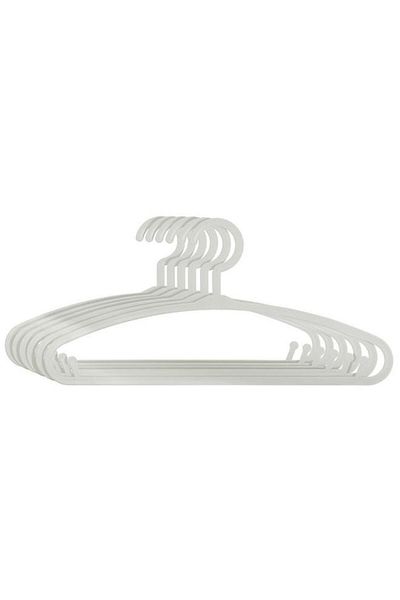Generic atmosphera 6-Piece High Quality Polypropylene Cloth Hanger Set Grey 158462B
