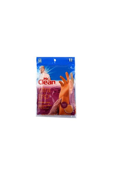 Generic Mr Clean Ultra Grip Reusable Latex Gloves Orange Medium