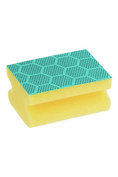 Generic Scotch Brite 2-Piece Fresh Heavy Duty Nail Saver Scrub Sponge Yellow and Green UU010950564