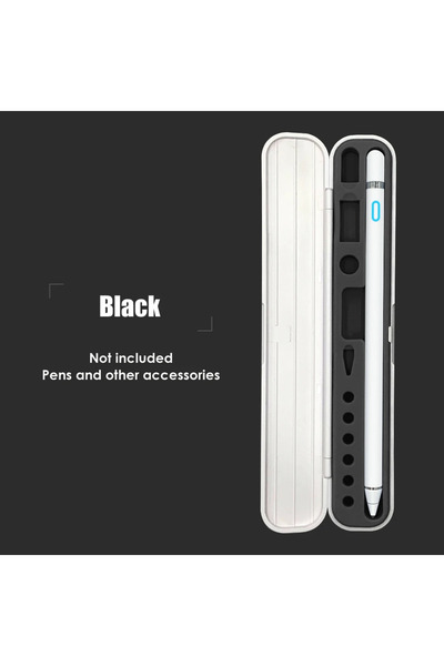 Choice علبة تخزين سوداء بغطاء لأقلام الرصاص من الجيل الثاني والجيل الأول - حافظة واقية للأقلام.