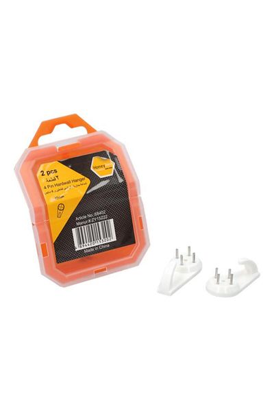 Generic HONEY BEE 2-Piece 4-Pin Sturdy Plastic Hardwall Hanger Set White 40mm ZY15222