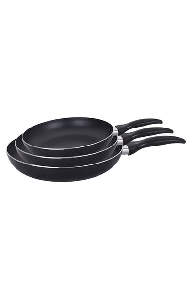 Parfait 3-Piece Durable Non-Stick Aluminium Frying Pan Set Black