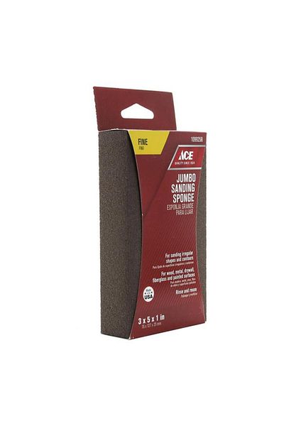 Generic ACE Fine Grit Extra Large Flexible Rinse and Reuse Sanding Sponge Brown 1099258