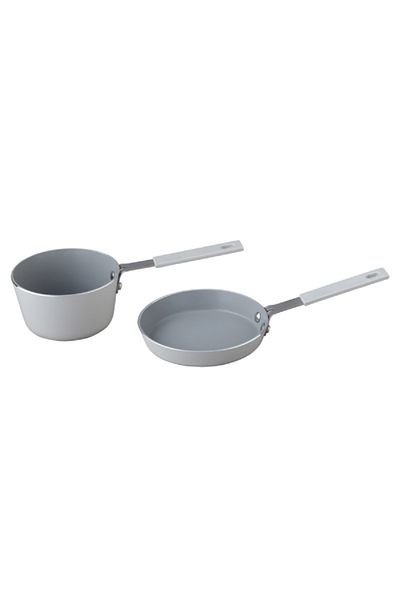Parfait 2-Piece Durable Non-Stick Aluminium Mini Cookware Set Grey 10 x 10cm