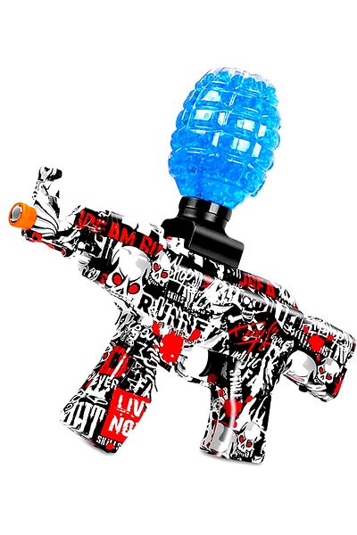 LUDIRO Toy Automatic Rifle, 5000 Gel Balls 7-8 Mm, AK47, Battery with USB Charging, + 14 Years