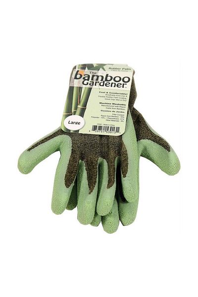 Generic قفازات مطاطية من Erorex The Bamboo Gardener باللونين الأسود والأخضر كبيرة الحجم