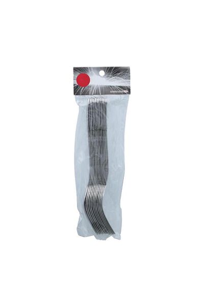 Generic طقم شوكة حلوى SunCraft من الفولاذ المقاوم للصدأ، مكون من 12 قطعة، آمن للاستخدام في غسالة الأطباق، بمقبض مريح، فضي