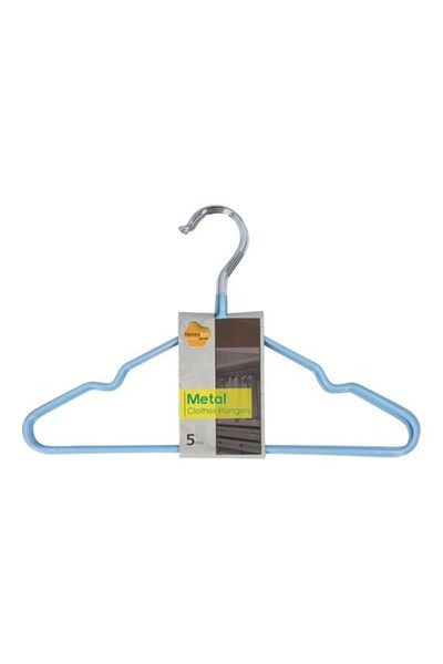 Generic HONEY BEE 5-Piece Cloth Hanger Blue and Silver