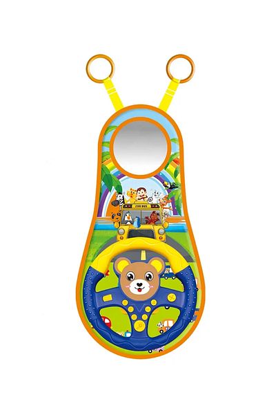 LUDIRO Interactive Steering Wheel with Sounds, Lights and Mirror, To Hang in the Car, Multiple Activities, + 9 Months