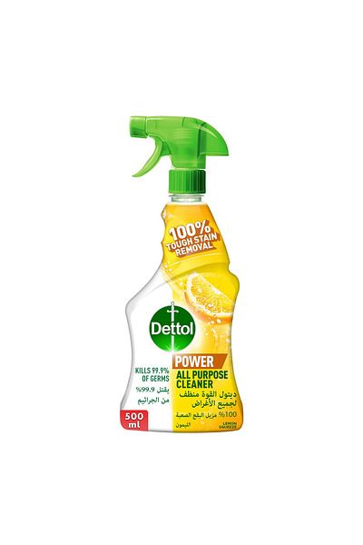 Dettol Power All Purpose Cleaner Spray Bottle Lemon Scent 500 ml