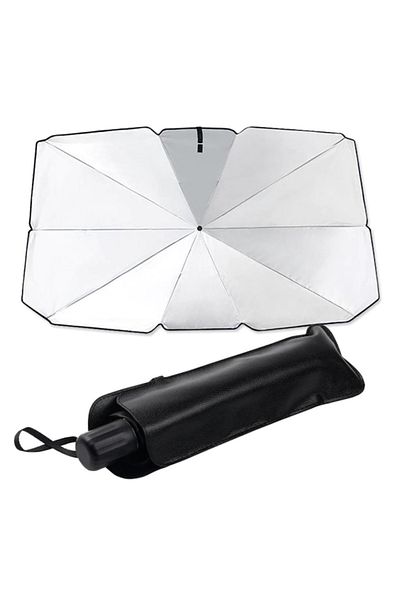 Avex Umbrelă de soare auto tip umbrelă pentru parbriz, culoare neagră