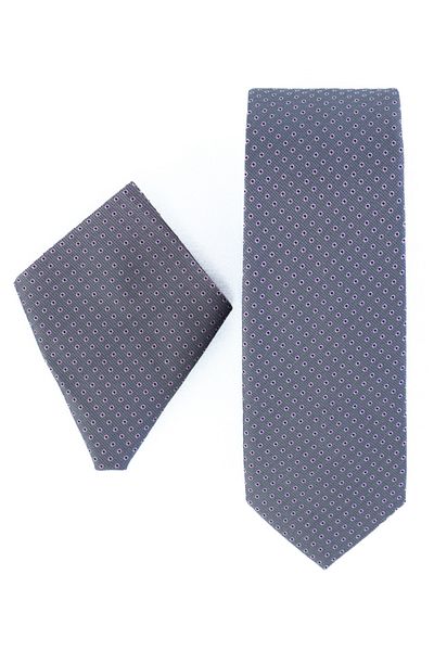 Oppland Men's Tie Classic Handkerchief Stylish Easy to Shape Lecco Patterned Slim Fitwide Design