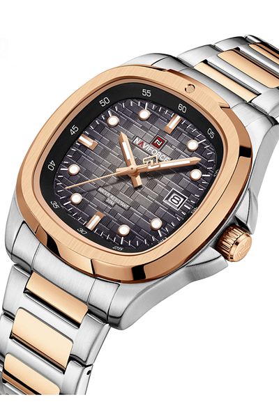 Naviforce NF 9240 Men's Executive Quartz Watch - Square Case, 3 ATM Water Resistant, Japan Movement