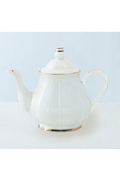Bien Servi Servi Elegant Design High Quality Tea Pot White and Gold