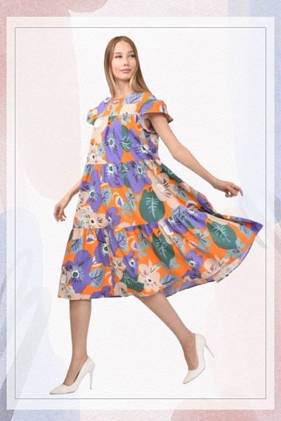 DRR Moda Loose Cut Patterned Summer Dress – Comfortable and Modern Style
