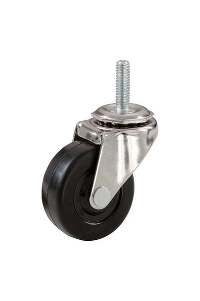 Generic ACE Thread Stem Type Swivel Caster Silver and Black 2 x 3/8inch 12-20210030-25100A