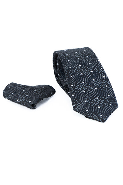 Oppland Men's Tie Classic Handkerchief Stylish Easy Shape Space Paledo Patterned Slim Fit Wide Design