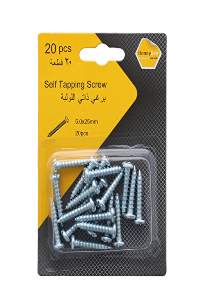 HONEYBEE براغي ذاتية اللولبة مقاومة للصدأ، مكونة من 20 قطعة