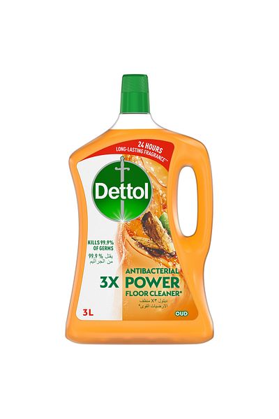 Dettol Oud Antibacterial Power Floor Cleaner 3 Litres Kills 99% Germs, Clean & Longlasting Oud Fragrance