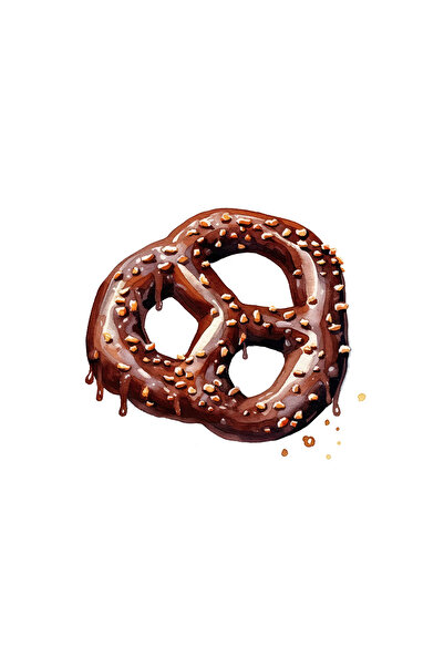 INOVATIX Set de 8 bucăți, autocolant covrig cu ciocolată, INOVATIX®. 6 cm