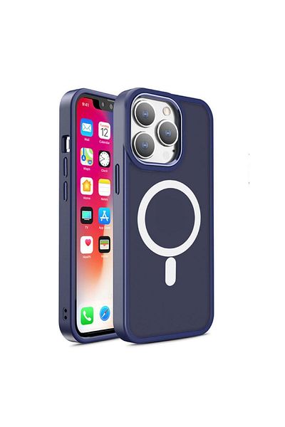 lemontti Husa Color Matte Magsafe Iphone 15 Pro Max Albastru