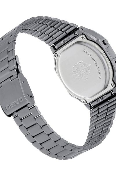Casio Vintage A168WGG-1ADF Black Digital Dial Black Stainless Steel Band D181