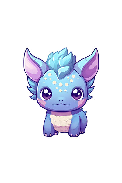 INOVATIX Set de 8 piese, autocolant dinozaur albastru blemov, INOVATIX®. 6 cm