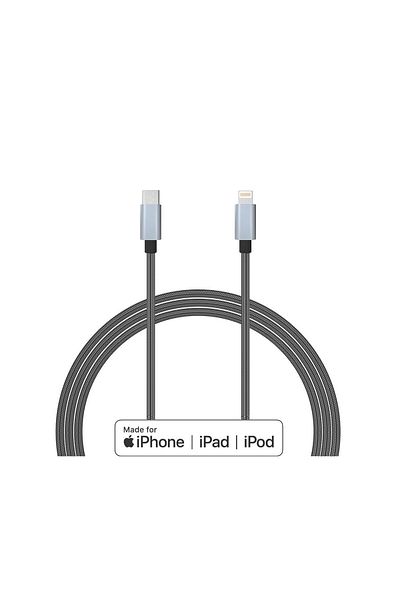 lemontti Cable Mfi Lightning To Type-c Quick Charge Gray