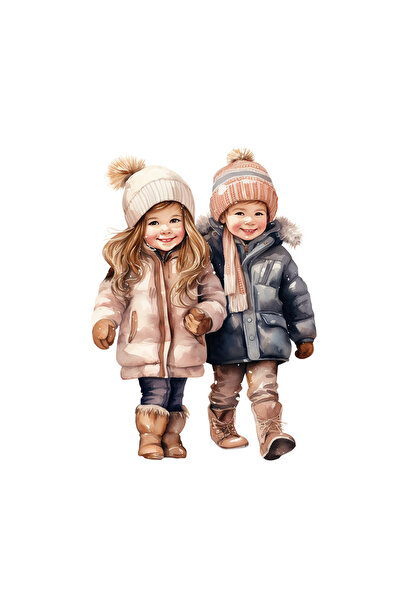 INOVATIX Set of 8 pieces, Sticker Girls walking, INOVATIX®. 6 cm