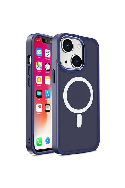 lemontti Husa Color Matte MagSafe iPhone 15 Albastru