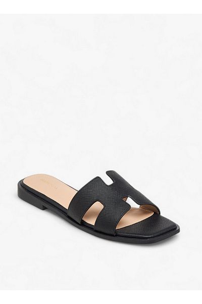 Flora Bella by Shoexpress Women's Textured Slip-On Flat Sandals