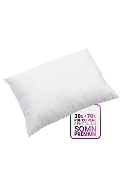 happynest Perna Extra Ferma HappyNest, cu 30% puf de gasca, 50x70 cm, Alb