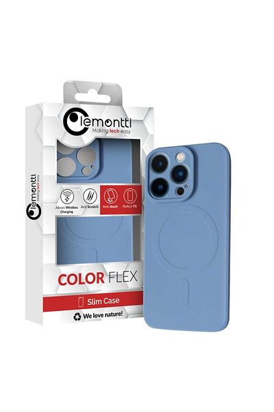 lemontti Husa Silicon Iphone 15 Pro Magsafe Albastru