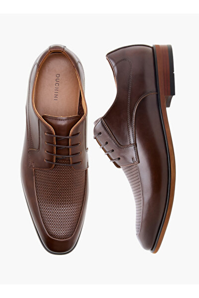 Duchini Men's Textured Lace-Up Derby Shoes