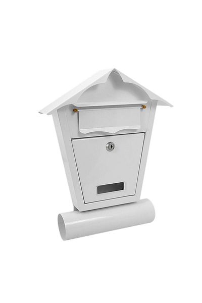 damech Mailbox, With Newspaper Slot, White, B6 Format, 29.5x7.5x37.5 Cm,