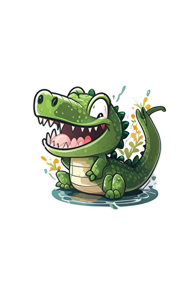 INOVATIX Set de 8 piese, autocolant Alan crocodilul, INOVATIX®. 6 cm