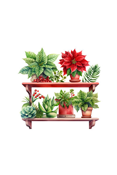 INOVATIX Set de 8 bucăți, autocolant Flori de Crăciun Mia, INOVATIX®. 6 cm